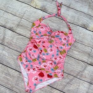 One piece how to tap swim floral print size XL